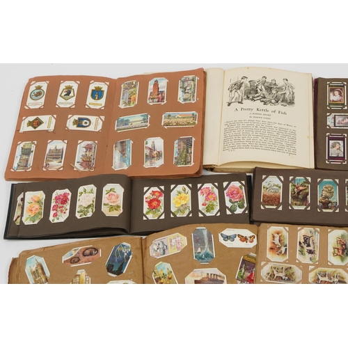 597 - Collection of cigarette cards, some arranged in albums including John Player & Sons Battalions, John... 