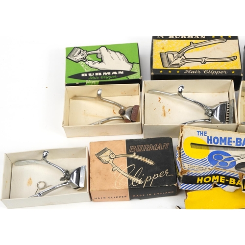 1276 - Eight pairs of vintage hair clippers, mostly with boxes including Burman and Brown & Sharpe