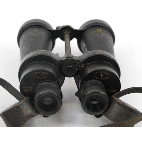 684 - Barr & Stroud, pair of military interest binoculars with brown leather case, serial number 31306, th... 