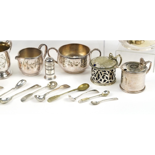 1228 - Victorian and later silverplate including teapots, coffee pot, large sifter and cruet