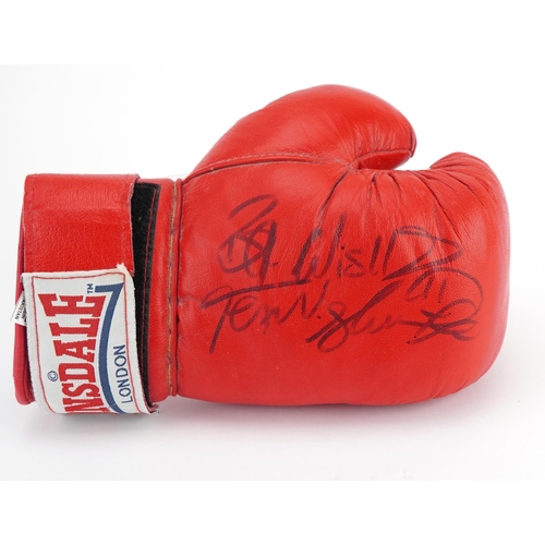 601 - Boxing interest Lonsdale boxing glove signed by Franklin Roy Bruno