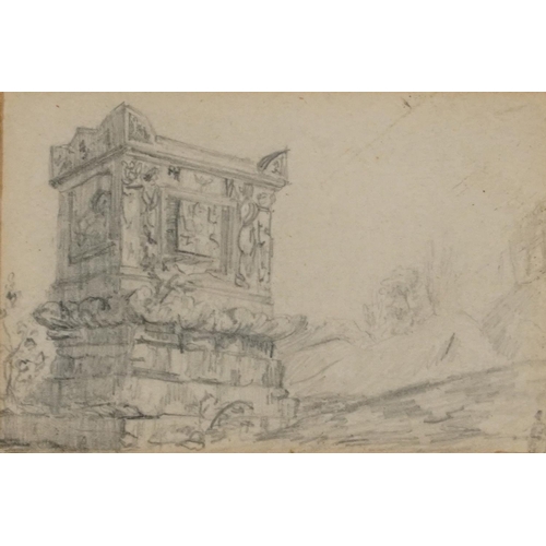 1728 - Village landscapes, figures and buildings, four 19th century and later pencils, one inscribed Louisa... 