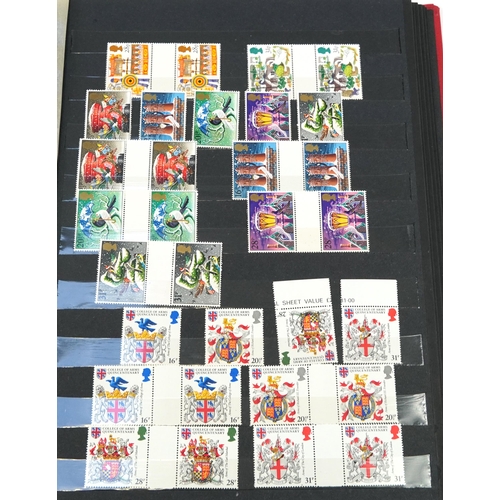 576 - Three albums of predominantly British mint unused stamps, various denominations and genres including... 