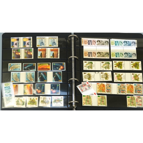 575 - Five albums of predominantly British mint unused stamps, various denominations and genres, some bloc... 