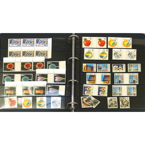 575 - Five albums of predominantly British mint unused stamps, various denominations and genres, some bloc... 