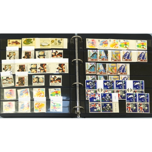 575 - Five albums of predominantly British mint unused stamps, various denominations and genres, some bloc... 