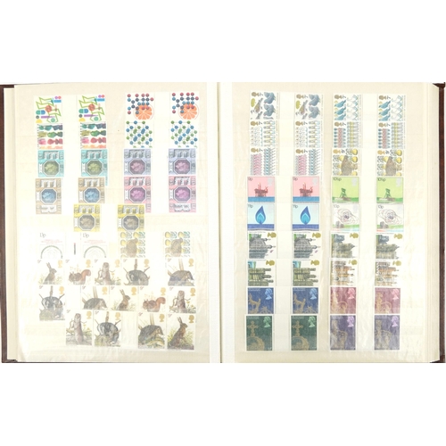 575 - Five albums of predominantly British mint unused stamps, various denominations and genres, some bloc... 