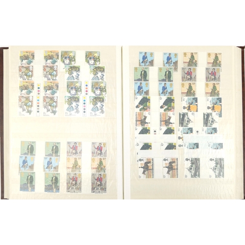 575 - Five albums of predominantly British mint unused stamps, various denominations and genres, some bloc... 