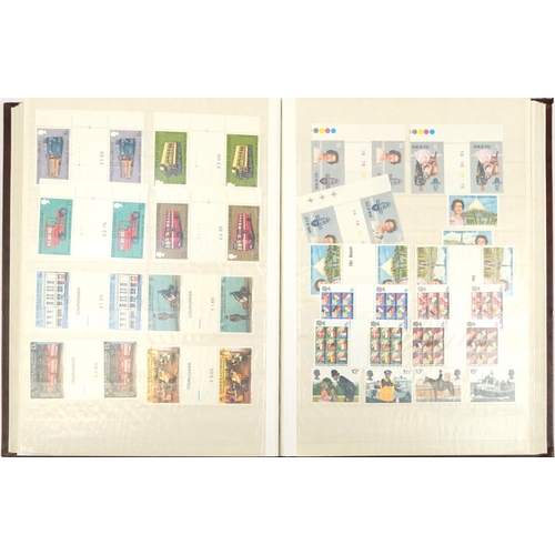 575 - Five albums of predominantly British mint unused stamps, various denominations and genres, some bloc... 