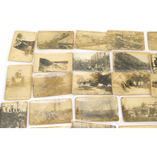 570 - German military interest black and white photographic postcards including examples titled Explosion ... 