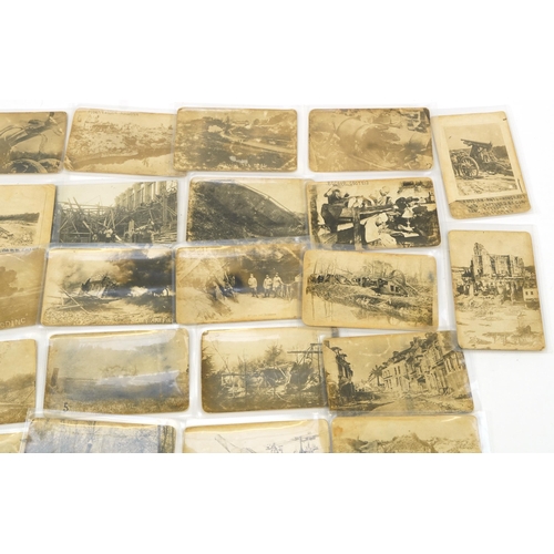 570 - German military interest black and white photographic postcards including examples titled Explosion ... 