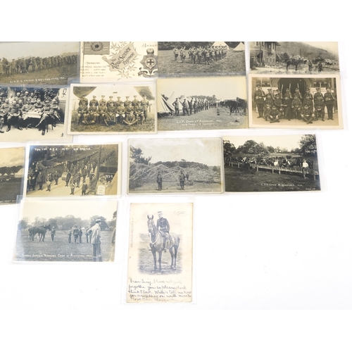 569 - British and French military interest photographic postcards including examples titled Lincoln Imperi... 