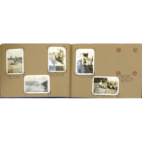 589 - Early 20th century and later social history black and white photographs, some arranged in two albums... 