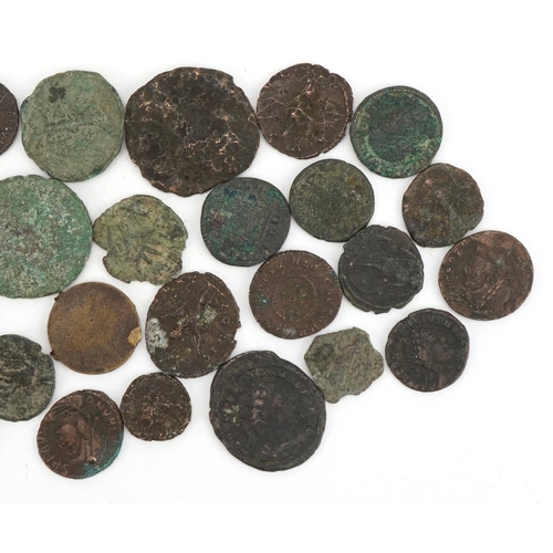 542 - Twenty Roman and later coins, various denominations and emperors