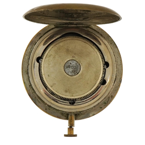 707 - Military style eight day Goliath pocket watch with enamelled dial having Arabic numerals, 6.5cm in d... 