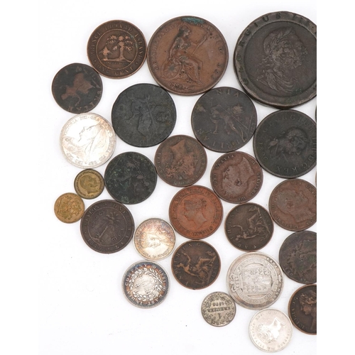 520 - 18th century and later British and world coinage including George IV 1824 shilling, Queen Victoria 1... 