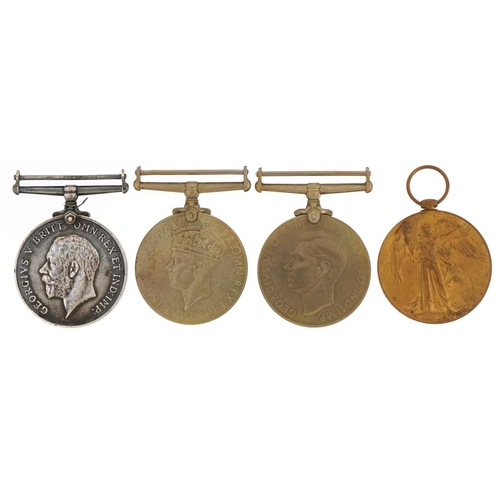 650 - Four British military World War I and World War II medals including Victory medal awarded to 330787S... 