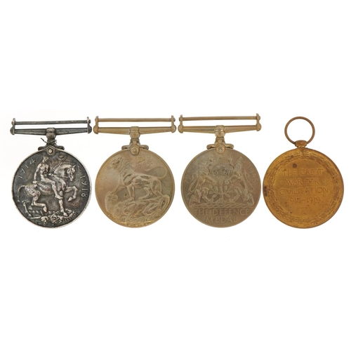 650 - Four British military World War I and World War II medals including Victory medal awarded to 330787S... 