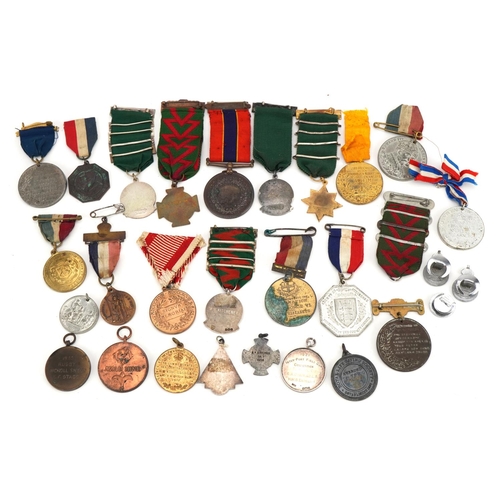 669 - British and world commemorative, military and other medals and medallions including silver Royal Tou... 