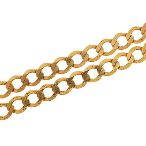2017 - 9ct gold curb link necklace, 40cm in length, 11.7g