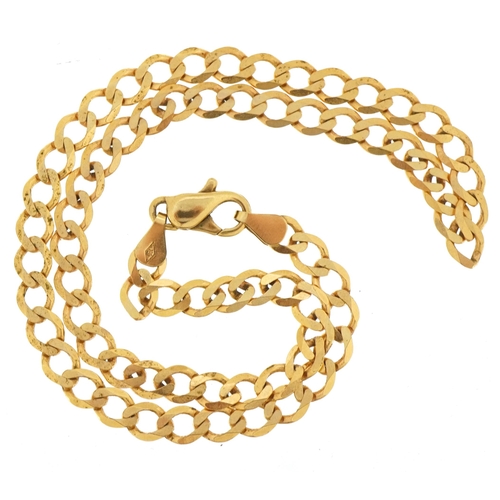 2017 - 9ct gold curb link necklace, 40cm in length, 11.7g