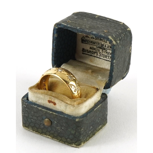 2094 - Edwardian 18ct gold diamond three stone Gypsy ring housed in an A Ashwell & Co box, Chester 1902, si... 