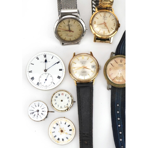 2653 - Vintage and later wristwatches, pocket watches and movements including Fero, Strad and Mapex