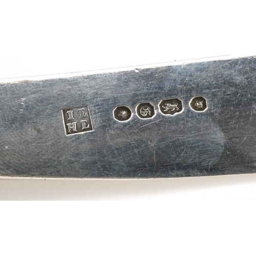 2682 - John & Henry Lias, Victorian silver knife with carved agate handle, London, possibly 1842, 17.5cm in... 