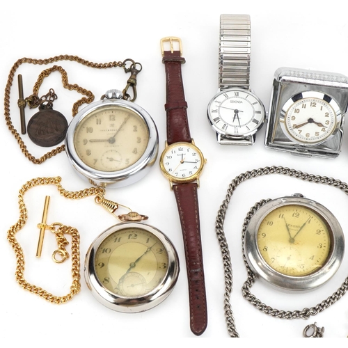 2654 - Vintage and later ladies and gentlemen's wristwatches and pocket watches including Sekonda, Ingersol... 