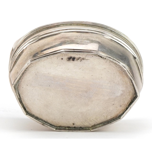 2678 - George III silver table salt with twin handles, indistinct maker's mark, possibly T. F, London 1804,... 