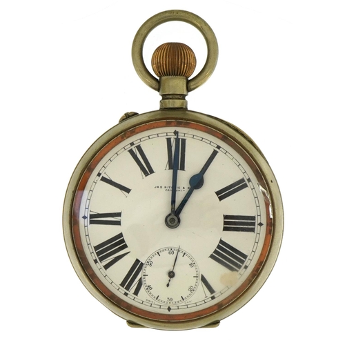 2712 - J A S Ritchie & Son Edinburgh, oversized Goliath pocket watch, the enamel dial having Roman numerals... 