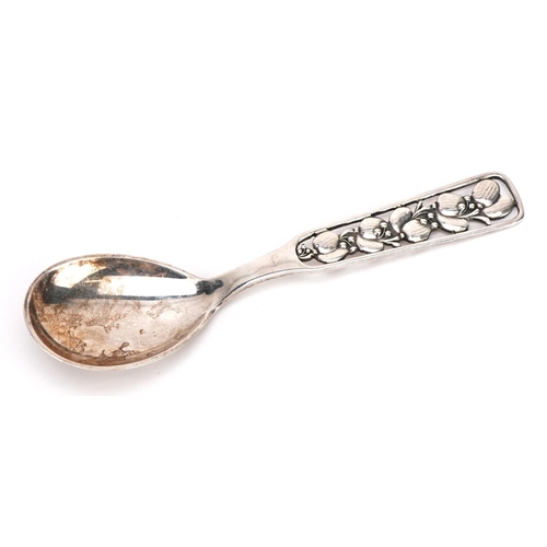 2730 - S Christian Fogh, Danish silver spoon with pierced handle, 13cm in length, 29.2g