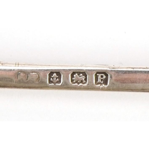 2724 - Two cased sets of six silver teaspoons, the largest each 10.5cm in length, total 109.2g