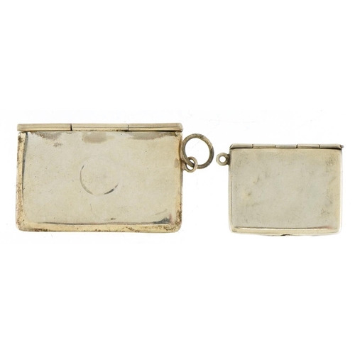 2751 - Two Edwardian and later silver stamp cases in the form of envelopes including one Birmingham 1901, t... 