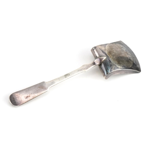 2695 - Joseph Willmore, George III caddy spoon in the form of a coal shovel, Birmingham 1816, 9.5cm in leng... 