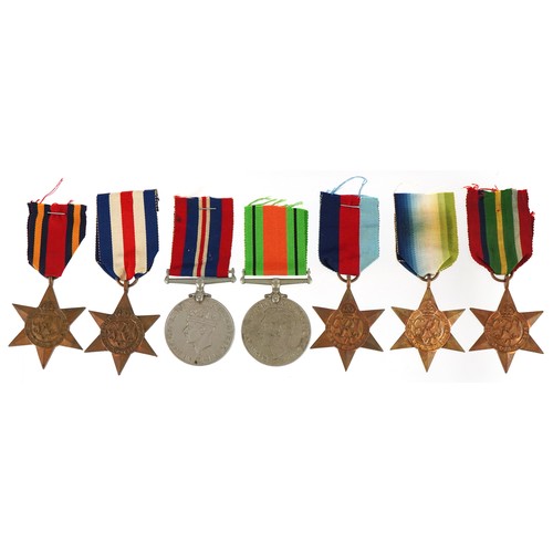 657 - Seven British military World War II medals including stars