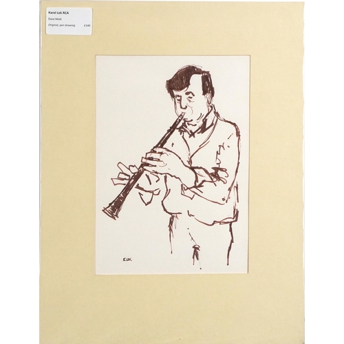 1481 - Karel Lek - Jazz Musicians playing instruments including Dave Mott and Terry Thomas, five Welsh inks... 