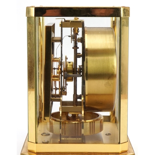 108 - Jaeger LeCoultre brass cased Atmos clock, the square chapter ring having Arabic numerals, serial num... 