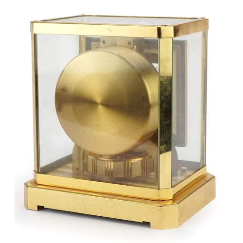 108 - Jaeger LeCoultre brass cased Atmos clock, the square chapter ring having Arabic numerals, serial num... 