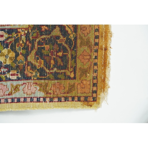 1008 - Rectangular Persian part silk Qum style rug having an allover design onto a beige ground, 160cm x 93... 