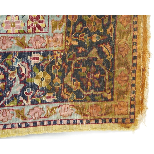 1008 - Rectangular Persian part silk Qum style rug having an allover design onto a beige ground, 160cm x 93... 