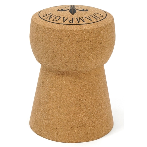 1022 - Champagne cork design stool, 48cm high