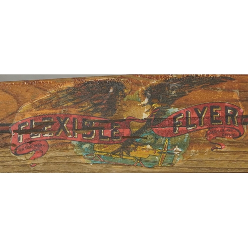 1037 - Vintage Flexible Flyer Super Steering wooden and metal sled, 131cm in length