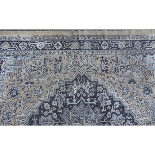 1085 - Rectangular Persian carpet having an allover floral design onto a brown ground, 310cm x 265cm