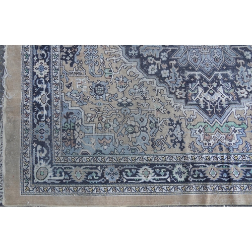 1085 - Rectangular Persian carpet having an allover floral design onto a brown ground, 310cm x 265cm