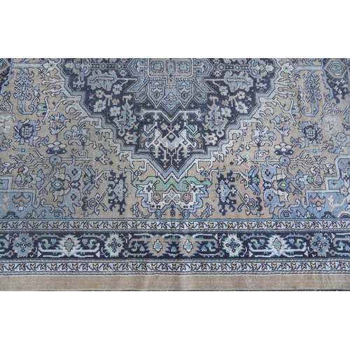 1085 - Rectangular Persian carpet having an allover floral design onto a brown ground, 310cm x 265cm