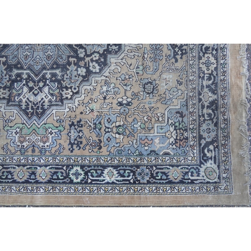 1085 - Rectangular Persian carpet having an allover floral design onto a brown ground, 310cm x 265cm