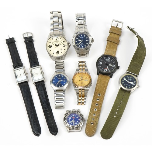 2650 - Nine gentlemen's wristwatches including Citizen Eco Drive, Pulsar, Seiko, Sekonda and Torgen