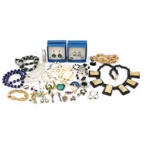 2648 - Vintage and later costume jewellery including two pairs of Swarovski Crystal earrings by Niquea.D, e... 