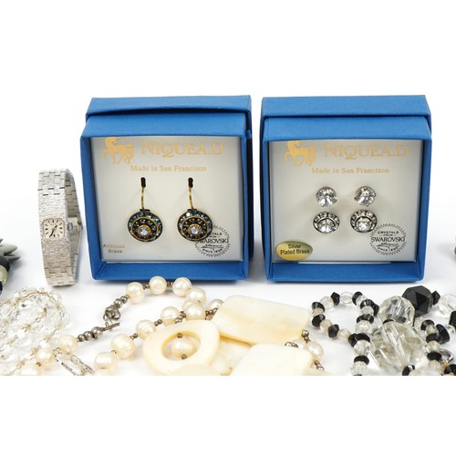 2648 - Vintage and later costume jewellery including two pairs of Swarovski Crystal earrings by Niquea.D, e... 